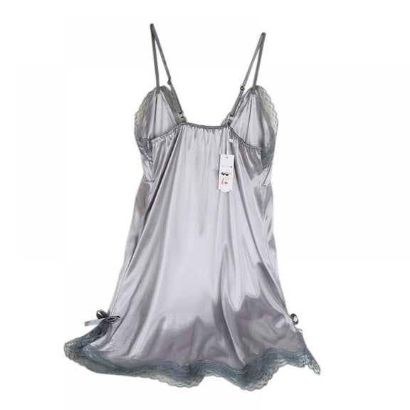 Sexy Plus Size Lace Sleep Lingerie Back Crisscross Lace Trim Chemise Sleepwear