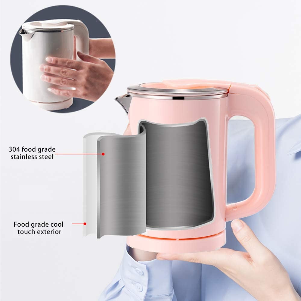  Dezin Electric Kettle, 0.8L Portable Travel Kettle with Double  Wall Construction, 304 Stainless Steel Electric Tea Kettle for Business  Trip, Small Electric Kettle with Auto Shut-Off (Without Cup): Home & Kitchen