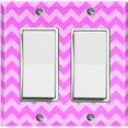 thumbnail image 1 of Metal Light Switch Plate Cover Chevron Pink Zig Zag Lines Pattern CHV001, 1 of 13