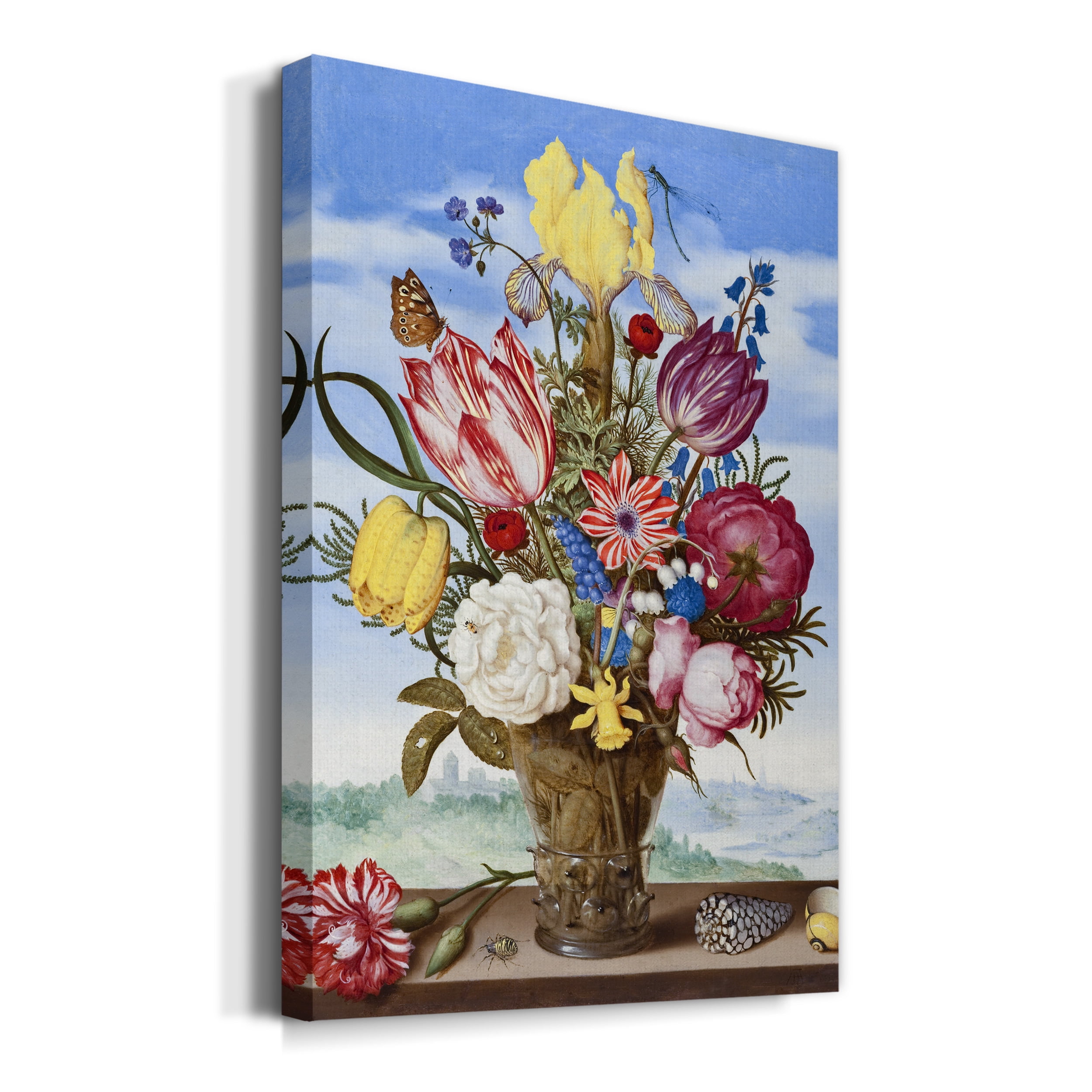Bouquet of Flowers on a Ledge Premium Gallery Wrapped Canvas - Ready to Hang - 24 x 36