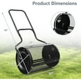 thumbnail image 2 of YEXJ 24 inch Compost Spreader for Lawn, Lightweight Metal Mesh Lawn Roller Double Side Latches for Topdressing & Seedling, Fertilizer Topsoil Peat Moss Spreader Roller, Garden Yard Care，Black, 2 of 10