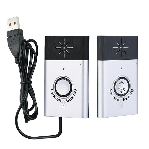 Timbre inalámbrico de intercomunicación Timbre de dos vías Monitor de charla con 1 * Botón de unidad Tomshoo Timbre de la puerta