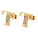 thumbnail image 1 of Aretes Mujer LuckyLy, Inicial Letra A, Acero Inoxidable con Oro 18k y Zirconia Cúbica, Modelo Tina dorado UNITALLA, 1 of 7