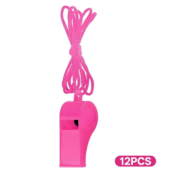 GJX 12Pcs Whistle, Sturdy Material Whistle for Coaches, Easy Carry Emergency Whistle, Pink