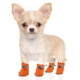 thumbnail image 5 of Unique Bargains Pack of 4 Waterproof Dog Shoes with Adjustable Straps Orange XXS, 5 of 6
