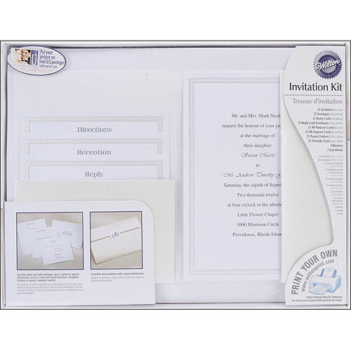 Wilton print your own invitations kit string of pearls pocket style