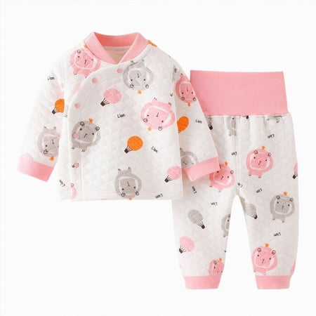 6-9 Months Newborn Boys Girls Fall Winter Outfit Long Sleeve Sweatshirt Pullover Tops and Pants Set School Outfits