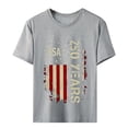 thumbnail image 5 of Outfmvch 4th of July Shirts 250 Anniversary Usa Shirt Independence Day Tshirt Patriotic Tops for Women American Flag Tee Tops Short Sleeve Loose Top Graphic T Shirts America Patriotic Tee Gray M, 5 of 9