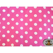Fabric Empire 60" Poly Cotton Polka Dots Sewing & Craft Fabric By The Yard, White and Pink