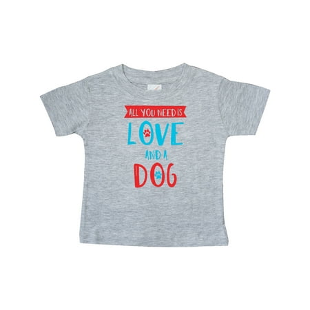 

Inktastic All You Need Is Love And A Dog Paws - Red Blue Gift Baby Boy or Baby Girl T-Shirt