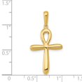 thumbnail image 2 of 14K Yellow Gold Rounded Ankh Cross Pendant Charm, 2 of 4