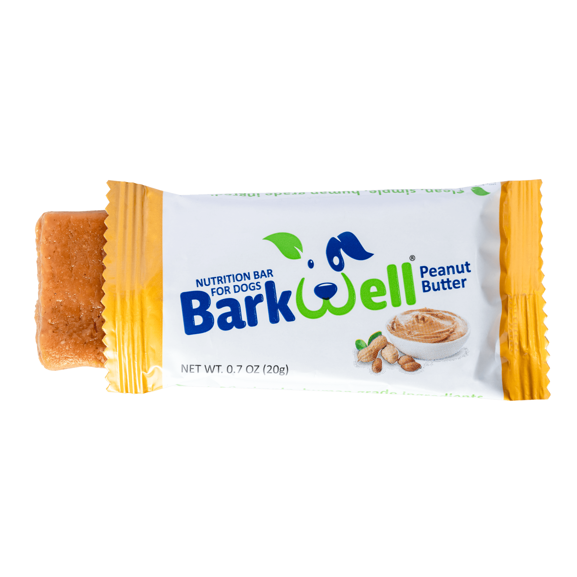 BarkWell Nutrition Bar For Dogs Peanut Butter  Snack Individually Wrapped Dog Treats (16 Count)