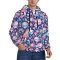 thumbnail image 2 of Lsque mushroom Skull rainbow color Pattern Casual Men's Hoodie,Hooded Sweatshirt with Kangaroo Pocket,Pullover Hoodie-X-Large, 2 of 7