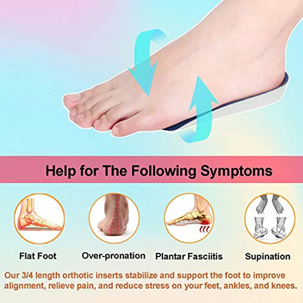 Orthotic shoe Insoles Arch Support Heel Plantar Fasciitis Orthopedic inserts 3/4 