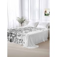 thumbnail image 6 of Black Grey Eucalyptus Leaves Flat Sheet Only Twin Size, Soft Breathable Bed Top Sheets for Mattress, Spring Summer Botanical Floral Luxury Bedding Flat Sheets for Home Hotel Bedroom Bed Protection, 6 of 9
