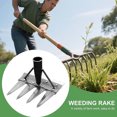thumbnail image 6 of JUSEO Garden Hoe Rake C – Four-Tine Steel Weeding Tool, 6 of 9