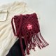 thumbnail image 5 of Monedero de ganchillo bohemio para mujer con borla bolso de playa de verano con cremallera bolso de hombro de viaje para vacaciones de verano, 5 of 8