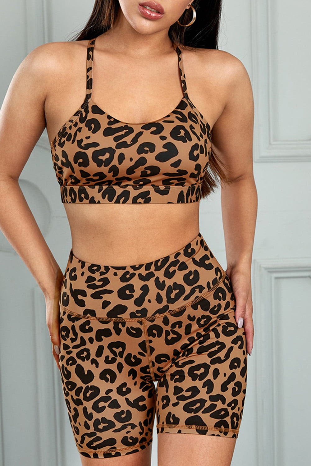 leopard print sports bra