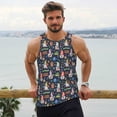 thumbnail image 6 of Gukieu Garden Gnomes Print Men's Quick Dry Fitness Vest, Round Neck Sleeveless Fitness Bodybuilding Top-4X-Large, 6 of 7