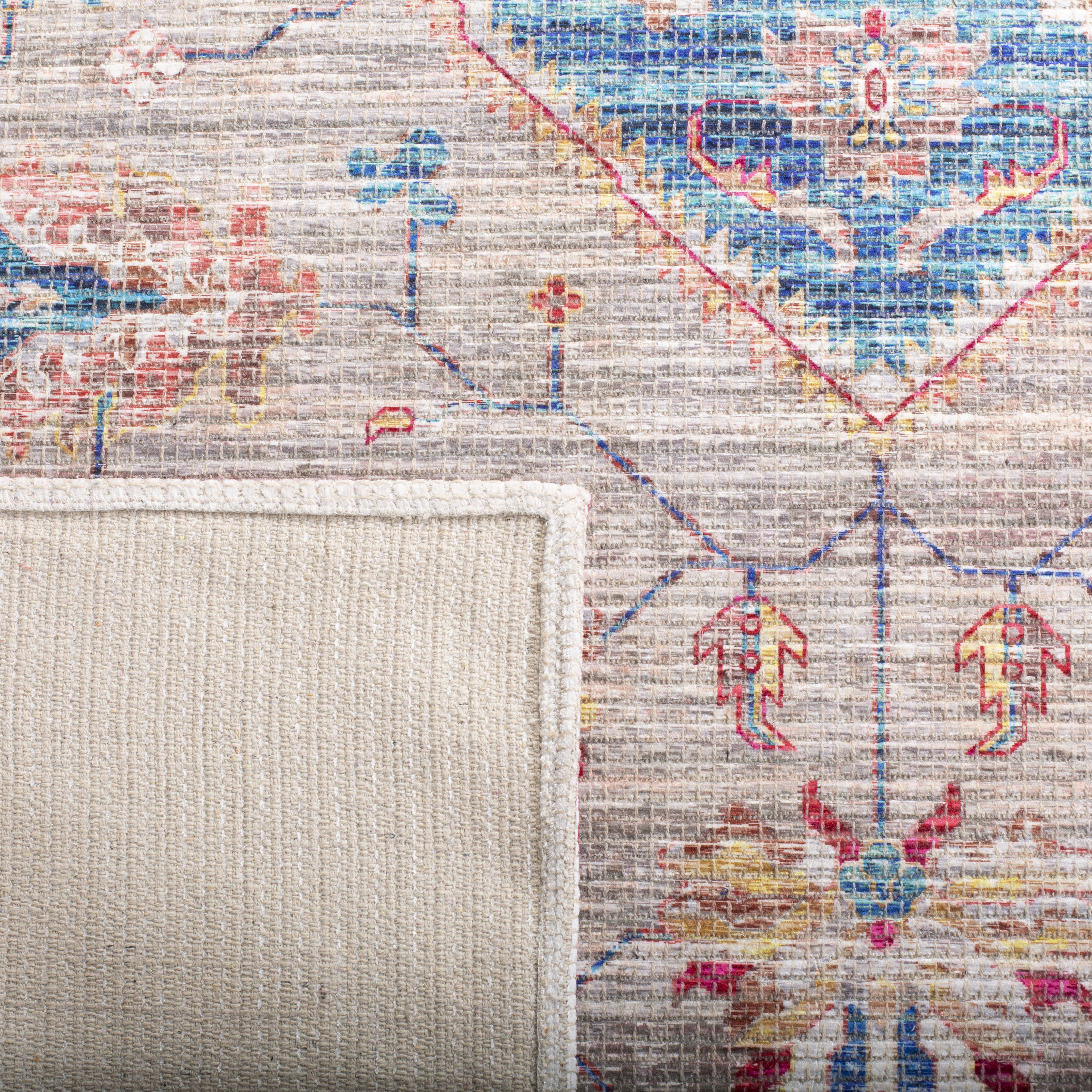 SAFAVIEH Saffron Cara Floral Bordered Area Rug, Rust/Ivory, 4' x 6'
