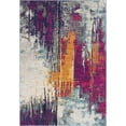 thumbnail image 7 of 7â€™ x 10â€™ Gray and Magenta Abstract Area Rug, 7 of 7
