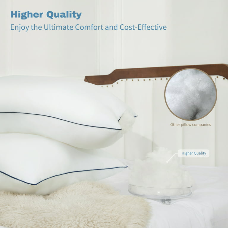 FZZOR Pillows Standard Size Set of 4,Premium Soft Support Bed Pillows for  Sleeping,Down Alternative Breathable Pillows for Side Back or Stomach
