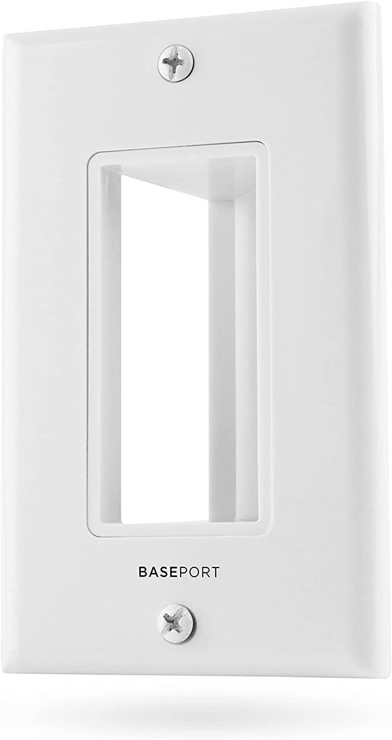 BASEPORT Recessed Cable Wall Plate for Behind Wall Cable Management