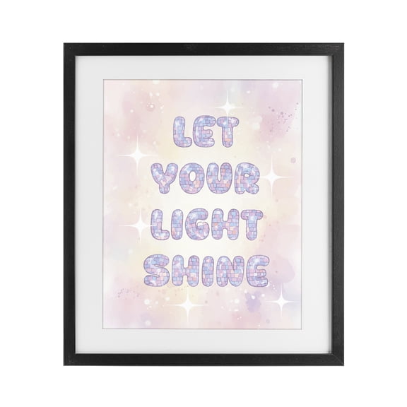 Stupell Industries Eclectic Let Your Light Shine Pastels Black Framed Print Under Glass, 13 x 16, by Lil' Rue