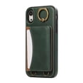 thumbnail image 2 of for iPhone XR Wallet Case with Card Slots, Hand Wrist Strap Rotate Ring Design, Finger Grip Ring PU Leather Magnetic Button Shockproof Purse Phone Cover for iPhone XR, Green, 2 of 7