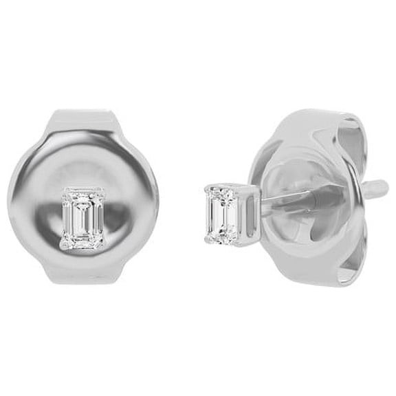 Unique Moments 2 Carat Lab Grown Emerald Cut Diamond Stud Earrings for Women 14K White Gold