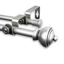 Giannie Double Curtain Rod 5/8 inch dia. 28-48 Inch - Satin Nickel