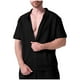 thumbnail image 2 of pstuiky Camisas de manga corta para hombre, Camisa informal de verano para hombre, de color liso, de manga corta, con solapa y cremallera camisas casuales para hombre xxl, 2 of 4