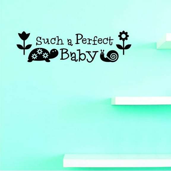 Custom Decals Such A Perfect Baby Wall Art Size: 12 X 30 Inches Color: Black