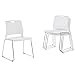 thumbnail image 3 of Sidanli White Plastic Stackable Chairs-(Set of 4), 3 of 4