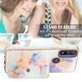 thumbnail image 6 of For Moto G Power 2022 Marble Patterned Case with Card Holder, Back Folio Kickstand PU Leather + Soft Crystal Bumper Edge, Magnetic Clasp Back Cover For Moto G Power 2022,Marble #1, 6 of 6