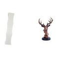 thumbnail image 1 of Pantalla de lámpara de salón con adorno de cabeza de ciervo, estatua decorativa de resina para lámpara de mesa de noche, escritorio o de pie., 1 of 8