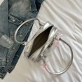 thumbnail image 3 of Bolso de hombro Mujeres Bow PU Lace de cuero Axila Bowknot Boston Plata, 3 of 9
