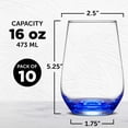 thumbnail image 5 of 10 Vaso Silicia Stemless Wine Glasses Set, 16 oz. - Clear, Orb-Like, Thick base - Blue, 5 of 5