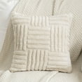 thumbnail image 5 of Fnyoxu Striped Pillow Cover 17x17 Inch - Breathable Solid Color Cushion Case with Concealed Zipper, Anti-Shrinkage Polyester (Pillow Core Not Included), 5 of 6