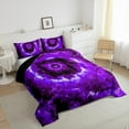 thumbnail image 3 of Manfei Rustic Artistic Bedding Twin Comforter Set,bohemian Swirl Pattern Down Comforter,Purple Black Bedding Sets Twin with Comforter,Ultra Soft Bedroom Decoration Reversible,2 Pieces, 3 of 8