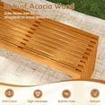 thumbnail image 6 of Springg Patio Acacia Wood Bench, 36” Outdoor All-Slat Wood Bench for 2 People, 800 lbs Capacity, Outdoor Backless Seating Furniture for Park, Garden, Yard, Porch (1,Teak), 6 of 9