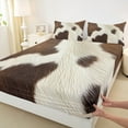 thumbnail image 3 of Manfei Chic Cow Print Twin Sheet Sets for Adult, Rustic Farmhouse Twin Fitted Sheet, Simple Fashion Style Flat Sheet, Super Cozy Room Decor, 3-Piece, 3 of 7