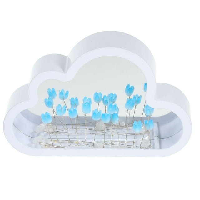 1 juego de lámpara de noche de escritorio con forma de nube y tulipán para dormitorio, luz de noche para el hogar