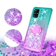 thumbnail image 3 of Phone Cover Compatible for Samsung Galaxy M51 Case Liquid Floating Quicksand with Diamond Ring Stand for Magnetic Car Mount and Lanyard - Purple on Teal, 3 of 5