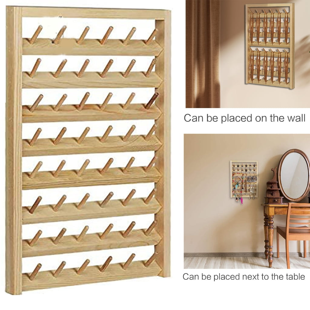 Jesscasday Braiding Rack 48 Spool Wall Mounted Thread Holder Sewing Embroidery Thread Rack