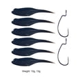 thumbnail image 6 of 6Pcs 10g/13g Simulation Design Realistic Fish Eye Bright Color Soft Baits Soft Silicone Fishing Worm Swimbaits with Crank Hooks Fishing Gear, 6 of 7