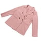 thumbnail image 5 of Chaqueta de traje de mujer con doble botonadura, moda, color puro, manga larga, abrigo informal para trabajar, rosa M, 5 of 15