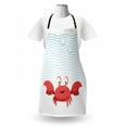 thumbnail image 3 of Hermit Crab Apron, Cartoon Style Smiling Crab Bubbly Underwater, Unisex Kitchen Bib with Adjustable Neck for Cooking Gardening, Adult Size, Dark Coral Sky Blue, by Ambesonne, 3 of 4