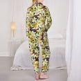 thumbnail image 3 of Pajama Sets for Women 2 Pcs, Lilies Flowers Gorgeous Button Down Long Sleeve Sleepwear Lounge PJ Sets, 3 of 6
