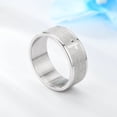 thumbnail image 3 of 8mm 14K White Gold English Letter Lord's Prayer Ring Men's Bible Cross Rings For Women Men Jesus Christian Jewelry, 3 of 6